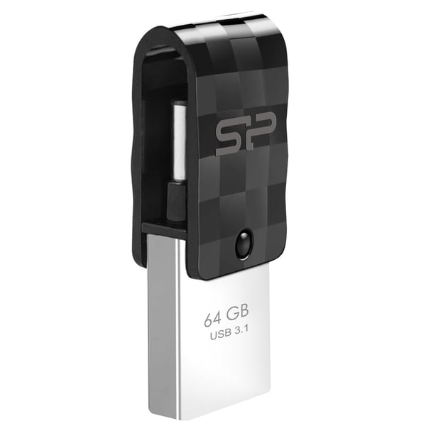 Silicon Power Mobile C31 USB-sticka 64 GB USB Type-A / USB Type-C 3.2 Gen 1 (3.1 Gen 1) Svart, Silver