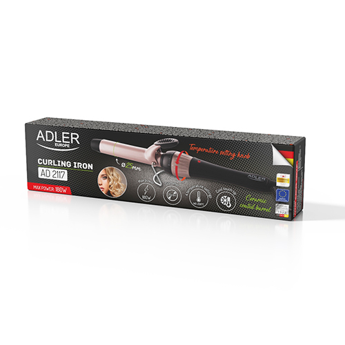 Adler AD 2117 hiustenmuotoilija Kiharrusrauta Lämmin Musta, Kupari 180 W 1,8 m