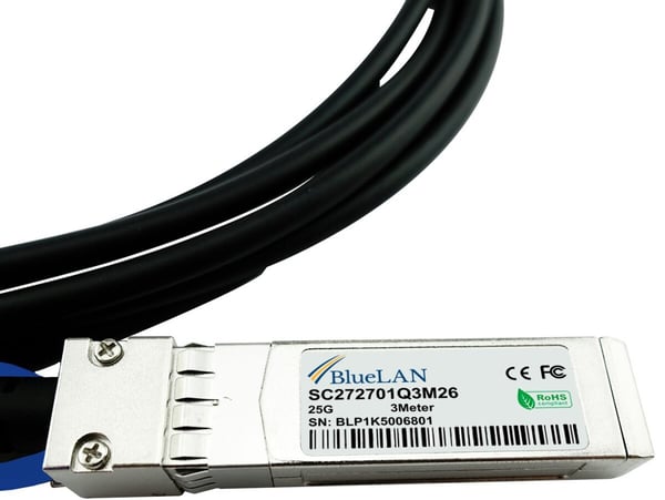 Miniatyrbillede 4 af 5: BlueOptics ET7302-DAC-2M-BL InfiniBand og fiberoptisk kabel SFP28 Sort, Sølv
