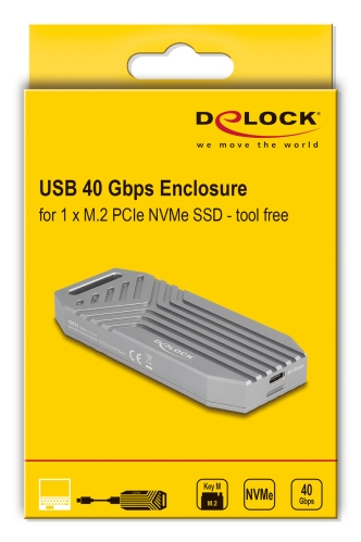 Miniatyrbillede 2 af 5: DeLOCK 42033 drevkabinet SSD kabinet Grå M.2