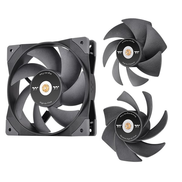 Miniatyrbillede 1 af 6: Thermaltake SWAFAN GT12 Computerkabinet Luftkøler 12 cm Sort 3 stk