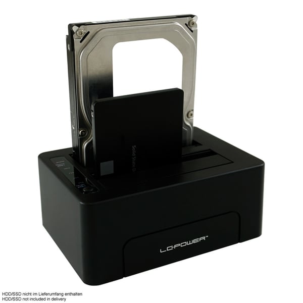LC-Power LC-DOCK-C tallennusaseman telakointiasema USB 3.2 Gen 2 (3.1 Gen 2) Type-C Musta