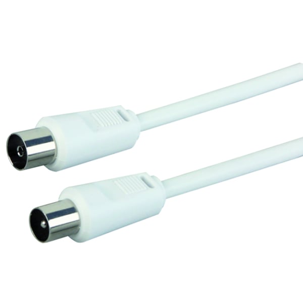 Miniatyrbillede 1 af 3: Schwaiger 5.0m IEC - IEC koaxial kabel 5 m Hvid