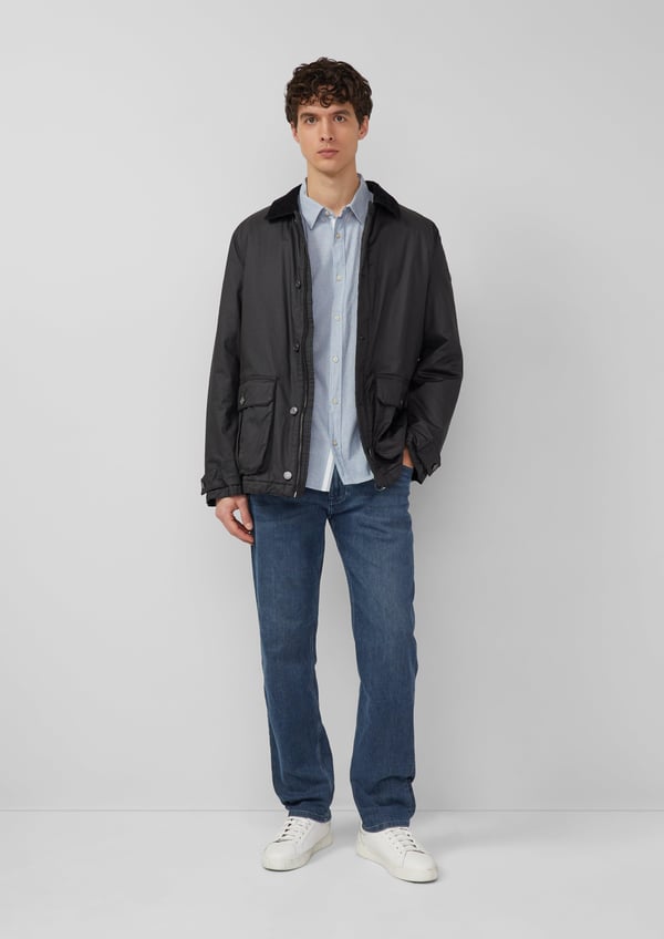 s.Oliver 2174260.62G3.3XL skjorta och topp Spetsig krage Långärmad Bomull