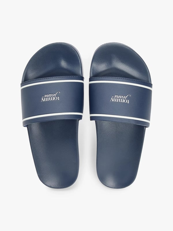 Tommy Hilfiger Logo Contoured Pool Slides Naaras tummansininen
