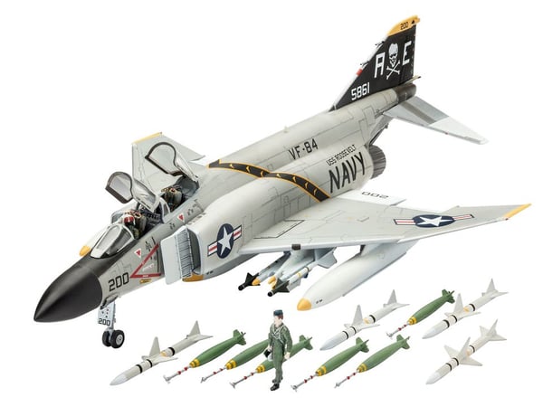 Revell Model Set F-4J Phantom II Luftfarkostmodell med fast vinge Monteringssats 1:72