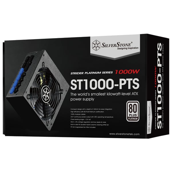 Pikkukuva 9 / 18: Silverstone SST-ST1000-PTS virtalähdeyksikkö 1000 W 20-pin ATX ATX Musta