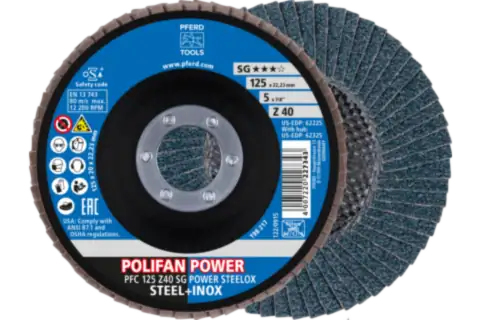 Miniatyrbild 1 av 4: PFERD POLIFAN flap discs zirconia alumina Z SG POWER STEELOX 2 styck