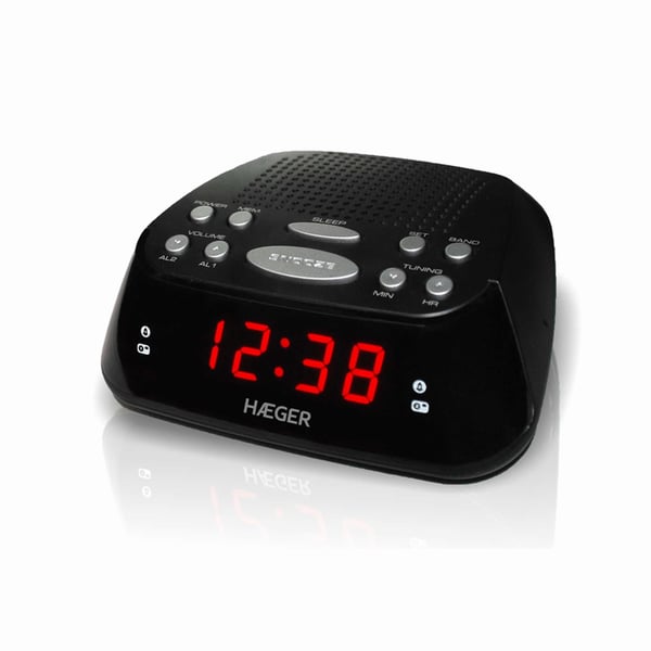 Miniatyrbillede 1 af 4: Haeger RA-06B.005B vækkeur Digital alarmur Sort