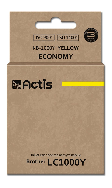 Actis KB-1000Y blæk (erstatning Brother LC1000Y/LC970Y; Standard; 36 ml; gul)