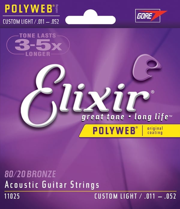 Elixir Strings 11025 musiikkisoittimen kieli Akustinen 6 kpl Kitara
