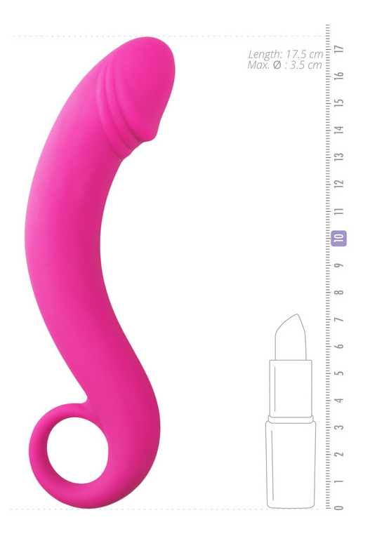 EasyToys Curved Dong Massageapparat til prostata Lyserød Silikone 1 stk