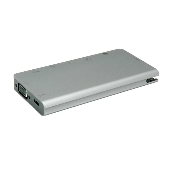 ROLINE 12.02.1022 kannettavien tietokoneiden telakka ja porttitoistin Langallinen USB 3.2 Gen 1 (3.1 Gen 1) Type-C Harmaa