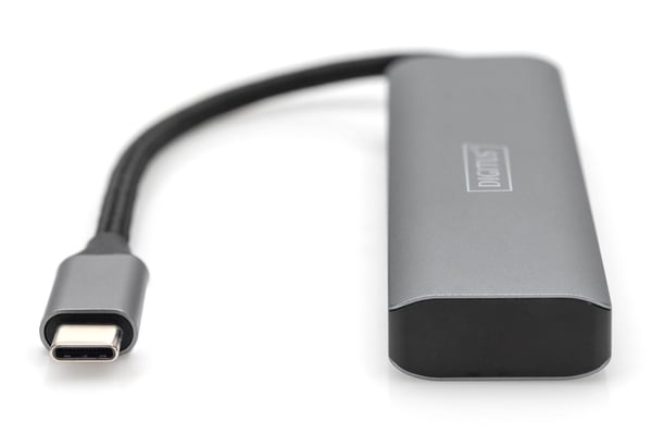Digitus DA-70245 gränssnittshubbar USB 3.2 Gen 1 (3.1 Gen 1) Type-C 10000 Mbit/s Grå