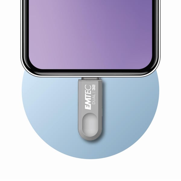Emtec D280 Dual USB-nøgle 32 GB USB Type-A / USB Type-C 3.2 Gen 1 (3.1 Gen 1) Sølv