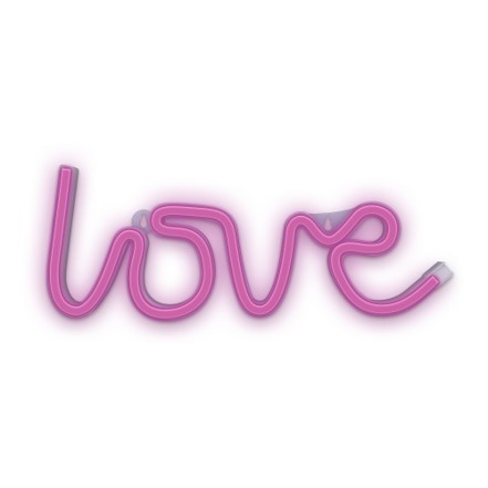 Miniatyrbillede 1 af 3: Forever Light Neon LED Light LOVE pink Bat + USB FLNEO5 Dekorativ lysfigur