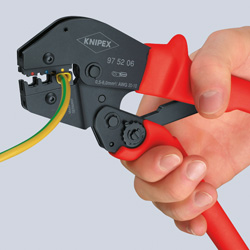 Miniatyrbillede 3 af 3: Knipex 97 52 06 kabelklipper Krympeværktøj Sort, Rød