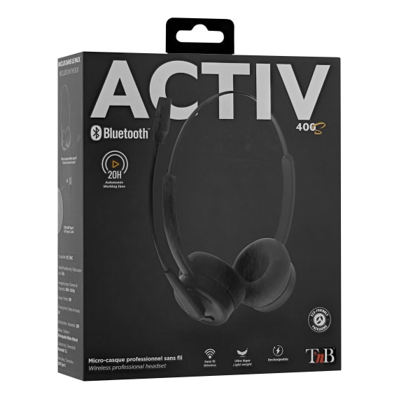 T'nB BLHSTEREOBT kuulokkeet ja kuulokemikrofoni Langaton Pääpanta Toimisto/puhelukeskus USB Type-C Bluetooth Musta