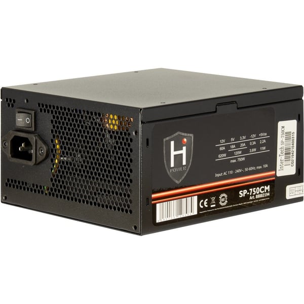 Miniatyrbild 1 av 5: Inter-Tech HiPower SP-750CM strömförsörjningsenheter 750 W 20+4 pin ATX ATX Svart