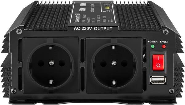 Goobay 58884 strømadapter og vekselret Universel 1500 W Sort