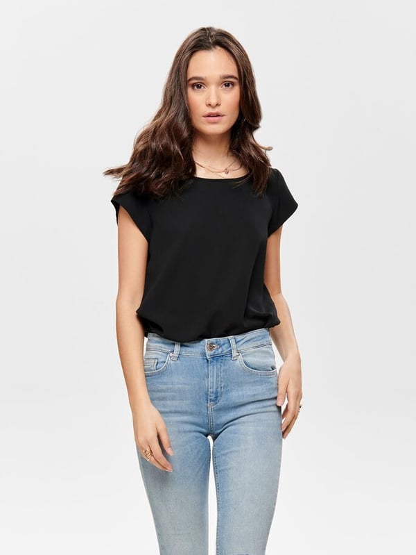 ONLY 15142784 Top (tøj) Kort ærme Elastin, Polyester