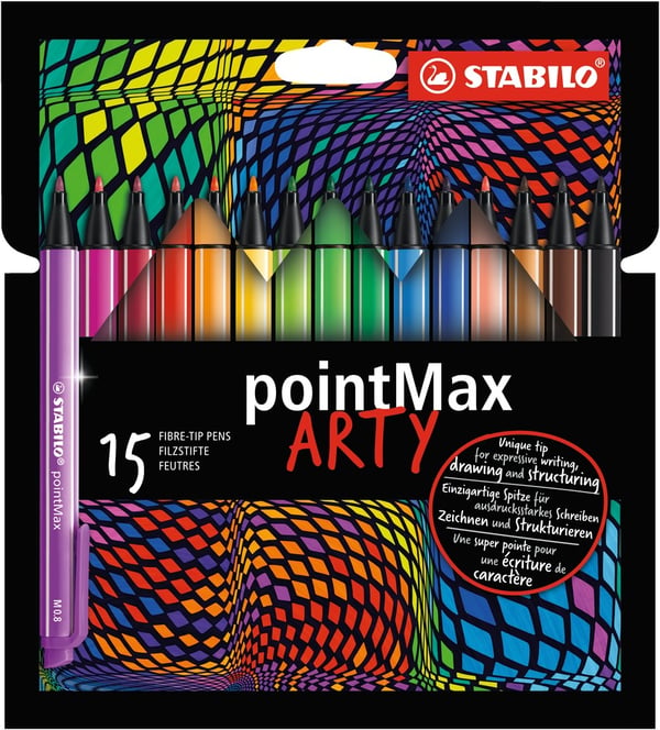 Miniatyrbillede 1 af 7: STABILO pointMax ARTY fineliner Mellem Flerfarvet 15 stk