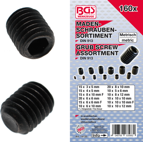 BGS technic 14135 ruuvit/pultit 160 kpl Ruuvi