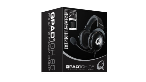 QPAD QH-95 Headset Ledningsført Spil Sort