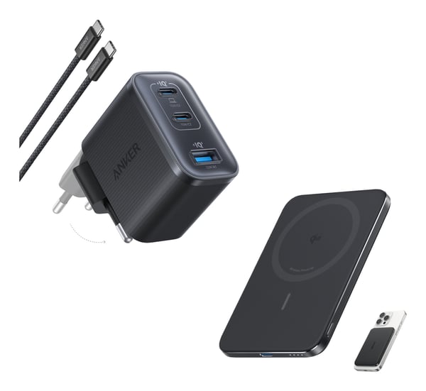 Anker B121A311 basstationer 5000 mAh Trådlös laddning Svart