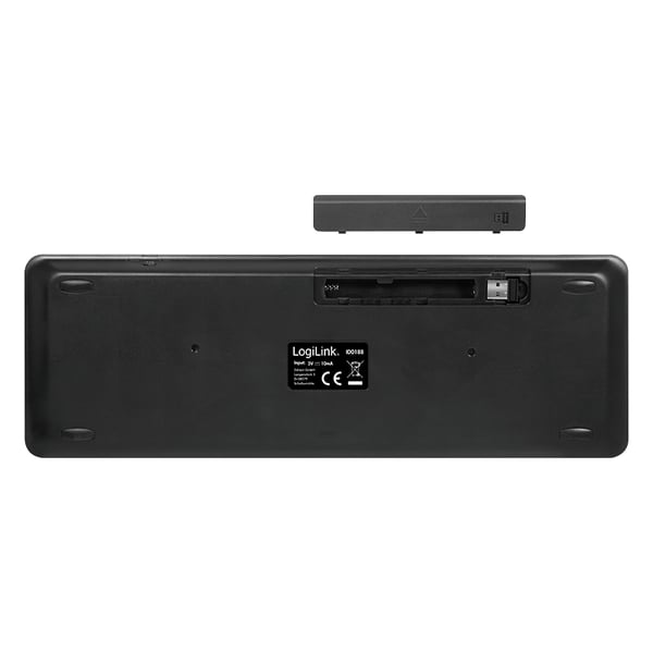 LogiLink ID0188 näppäimistö Koti Langaton RF QWERTZ Musta