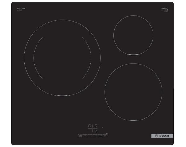 Bosch Serie 4 PUJ611BB5E kogeplade Sort Indbygget 60 cm Zone induktionskogeplade 3 zone(s)