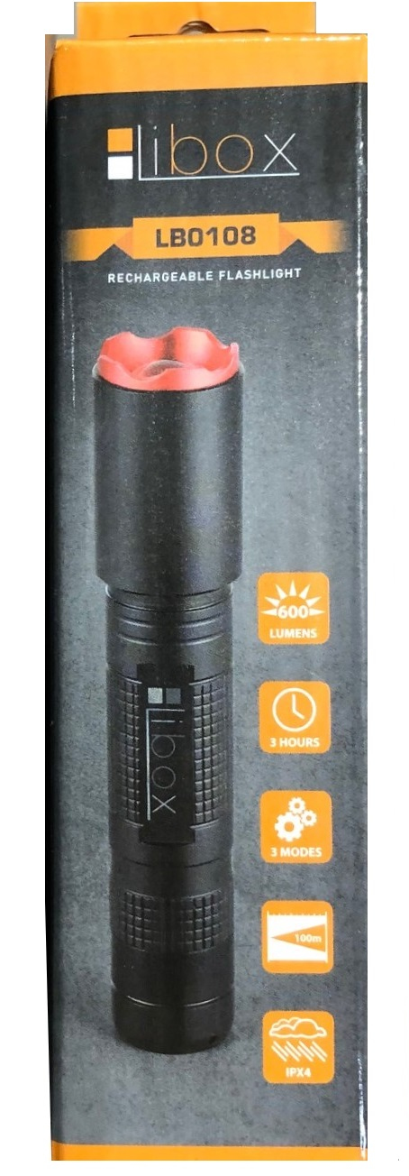 Miniatyrbillede 4 af 4: Libox Latarka akumulatorowa Ultra Compact LB0108 NEW Sort Hånd lommelygte LED
