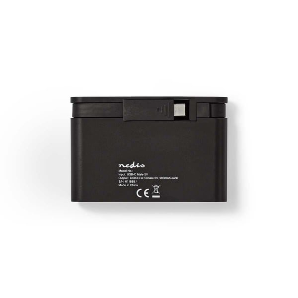 Nedis TCARF200BK gränssnittshubbar USB 3.2 Gen 1 (3.1 Gen 1) Type-C Svart