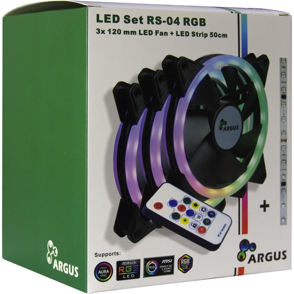 Inter-Tech RS-04 RGB Datorväska Fan 12 cm Svart