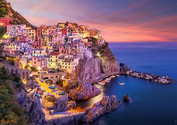 Miniatyrbillede 1 af 3: Ravensburger Puzzle 1500 pièces - Hameau de Manarola, Italie Puslespil 1500 stk By