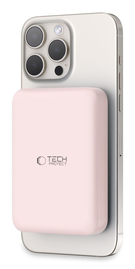 Miniatyrbillede 7 af 8: Tech-Protect PB11 10000 mAh Trådløs opladning Lyserød