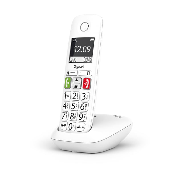 Gigaset E290 telefoner Analog telefon/DECT-telefon Namn och uppringnings-ID Vit