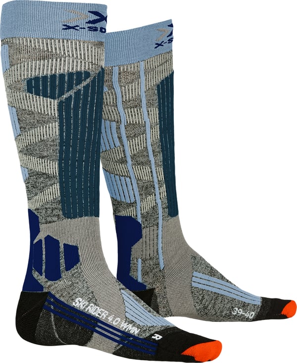 X-SOCKS Ski Rider 4.0 Hunstik Atletiksokker Sort, Blå, Grå