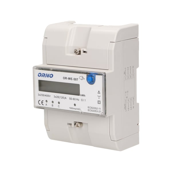Pikkukuva 1 / 6: ORNO OR-WE-507 sähkömittari Elektroninen Pistokekytkentä Valkoinen