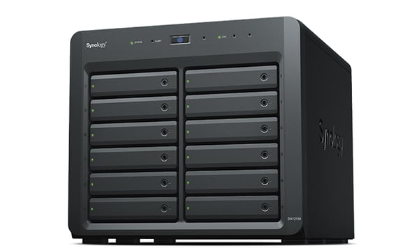 Synology DX1215II tallennusaseman kotelo HDD-/SSD-kotelo Musta 2.5/3.5"