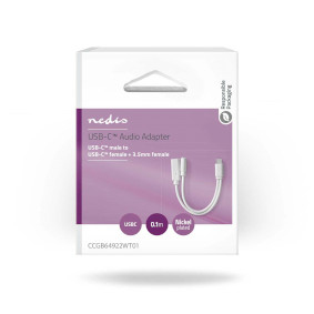 Nedis CCGB64922WT01 USB-kaapeli USB 2.0 0,1 m USB C Valkoinen