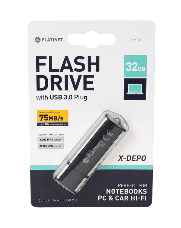 Pikkukuva 2 / 2: Platinet PMFU332 USB-muisti 32 GB USB A-tyyppi 3.2 Gen 1 (3.1 Gen 1) Musta