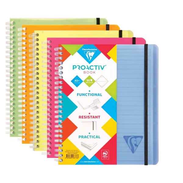 Clairefontaine 328776C anteckningsböcker A5+ Blandade färger