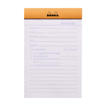 Rhodia N°140 blok og notesblok 80 ark Orange, Hvid
