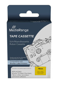 Miniatyrbillede 2 af 2: MediaRange MRBTZFX641 etiketbånd Sort på gul