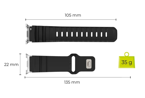 Mobile Origin MO-GW8-BLK Smart bærbart (wearable) tilbehør Rem Sort Fluoroelastomer