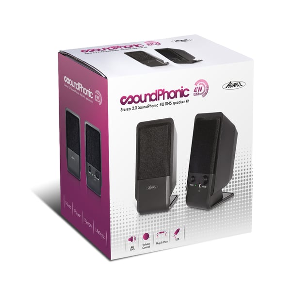 ADVANCE SoundPhonic 2.0 2-vejs Sort Ledningsført 4 W
