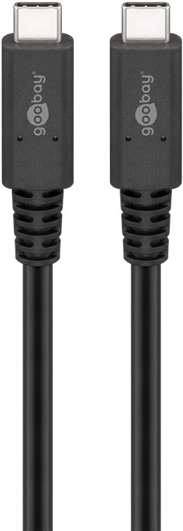 Goobay 60200 USB-kaapeli USB4 Gen 3x2 1 m USB C 40 Gbit/s Musta
