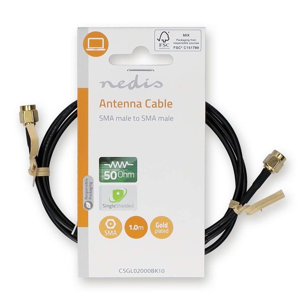Nedis CSGL02000BK10 koaxial kabel 1 m SMA Sort