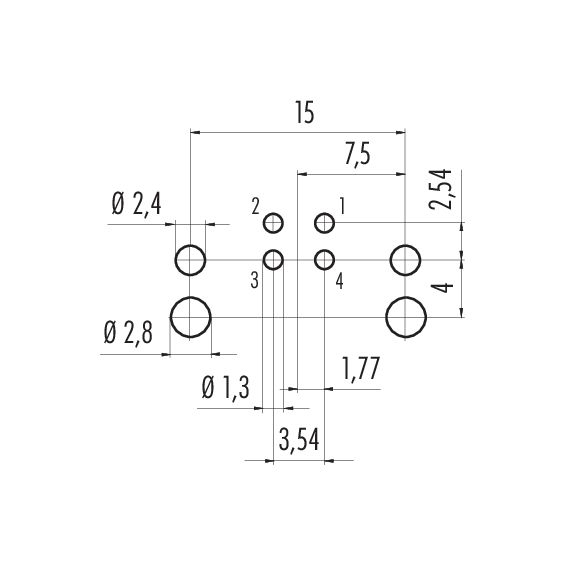 Miniatyrbillede 7 af 7: BINDER 99-3431-202-04 kabelsamler M12